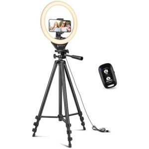 Sensyne 10'' Ring Light with 50'' Extendable Tripod Stand, LED Circle Lights