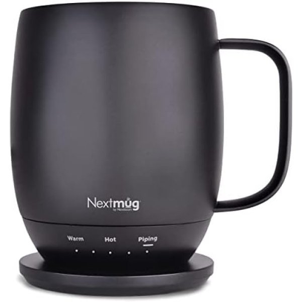 Nextmug - Temperature-Controlled, Self-Heating Coffee Mug (Black - 14 oz.)