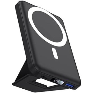 AOGUERBE Magnetic Power Bank, 10000mAh Foldable Wireless Portable Charger