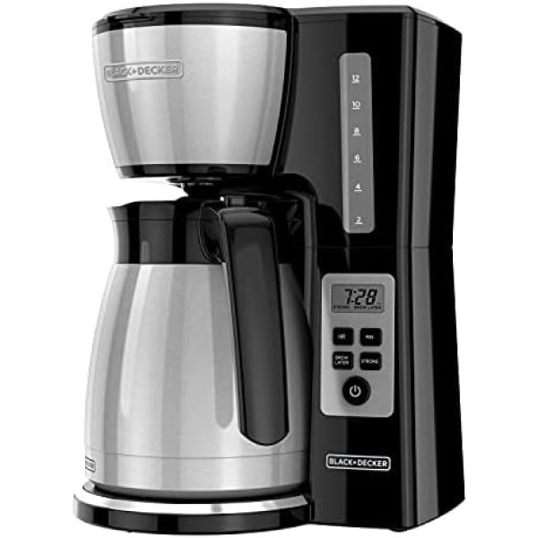 BLACK+DECKER 12 Cup Thermal Programmable Coffee Maker with Brew Strength