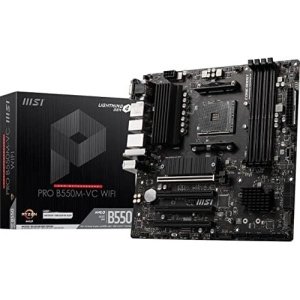 MSI PRO B550M-VC WiFi ProSeries Motherboard (AMD AM4, DDR4, PCIe 4.0, SATA