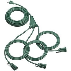 DEWENWILS Outdoor Extension Cord 1 to 3 Splitter for Christmas, 3 Prong Outlets