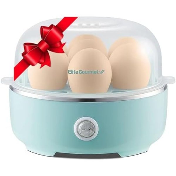 Elite Gourmet EGC115M Easy Egg Cooker Electric 7-Egg Capacity, Soft, Medium