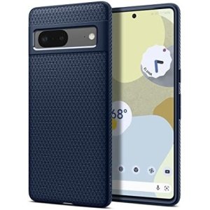 Spigen Liquid Air Pixel 7 Case (2022) - Navy Blue, Anti-Slip, Geometric Design