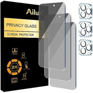 Ailun 3Pack Privacy Screen Protector for iPhone 15 Pro [6.1 inch]+3Pack Camera